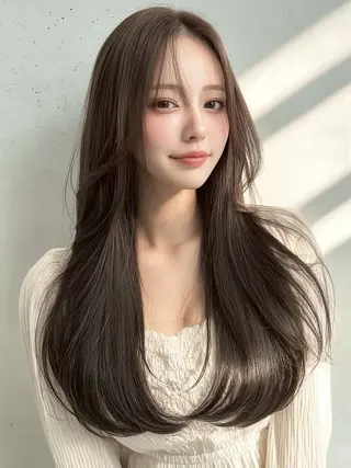 ロング カラー りきと🦋河原町 縮毛矯正/艶カラーのヘアスタイル