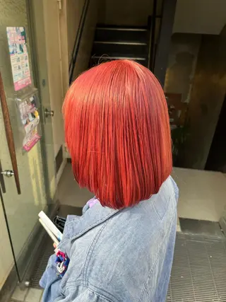 ミディアム カラー 艶髪/ハイトーン/ ヘアセット/モエノのヘアスタイル