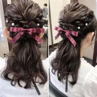 セミロング ヘアアレンジ 沢田 瞳のヘアスタイル