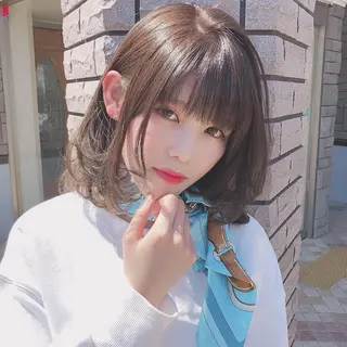 ミディアム カラー 店長/mao/ 前髪/顔周りカットのヘアスタイル