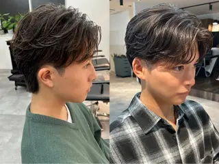 パーマ メンズ フェザーパーマ/韓国 /メンズカット/保立のヘアスタイル