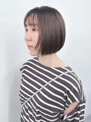 ショート カラー 小顔ボブ/お悩み解決 /ボブパーマ/とういのヘアスタイル