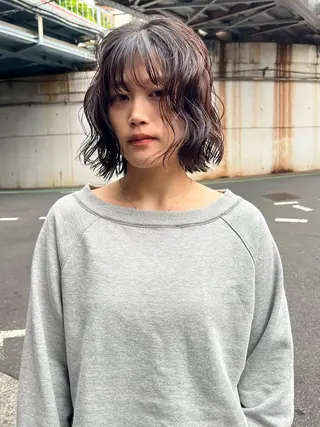 ショート パーマ juno所属・ボブ/パーマ/透明感 カラー　善方浩貴のヘアスタイル