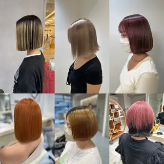 ミディアム カラー 髪質改善/縮毛矯正 /ブリーチ矯正/岡部のヘアスタイル