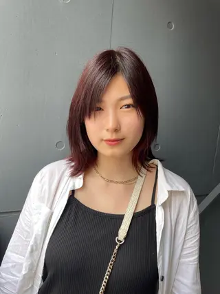 ミディアム カラー shoko/ 海外ガール風パーマのヘアスタイル