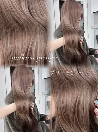 ロング カラー PELE所属・盛れる💖ミルクティ ー💍🎀yuiのヘアスタイル