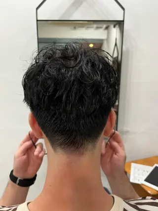 パーマ メンズ ショート/ボブ/透明 感カラー/高橋あみのヘアスタイル