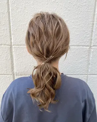 ミディアム ヘアアレンジ Hair　space Rizm　green所属・sayumi 🍒のヘアスタイル