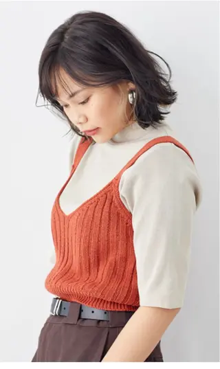 ミディアム カラーモデル募集 三浦真理恵のヘアスタイル