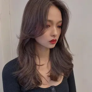 セミロング 韓国特化🇰🇷 エクステのヘアスタイル