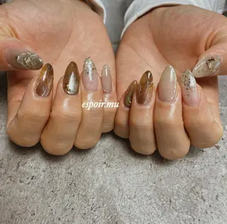 ロング ネイル espoir. muのネイルデザイン