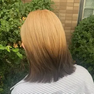 ミディアム ハイトーン/レイヤー カット/TAKEのヘアスタイル