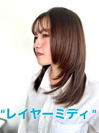 ミディアム カラー パーマ 似合わせ✨透明感🫧 佐藤優斗のヘアスタイル