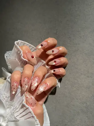 ネイル I-nailロング /ワンホン/キラキラのネイルデザイン