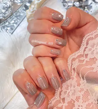 ネイル 23時まで❤︎韓国、 ワンホンネイルのネイルデザイン