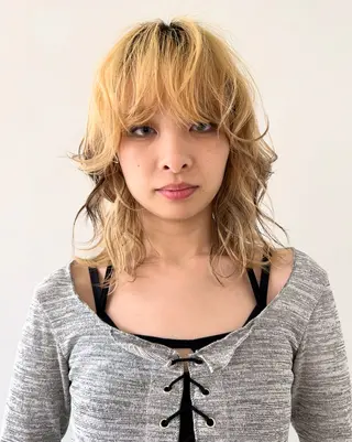 ミディアム カラー ケアパーマ/ケアブリ ーチdaisukeのヘアスタイル