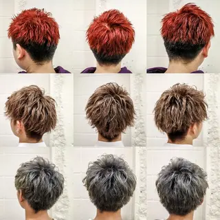 ショート カラー パーマ メンズ 居心地の良さ◎ 明るいお店です◎のヘアスタイル