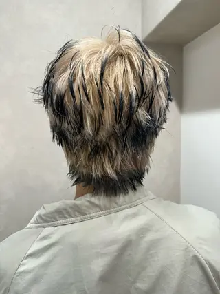 ミディアム カラー メンズ ケアブリーチ特化✨/ 艶カラー/エクステのヘアスタイル