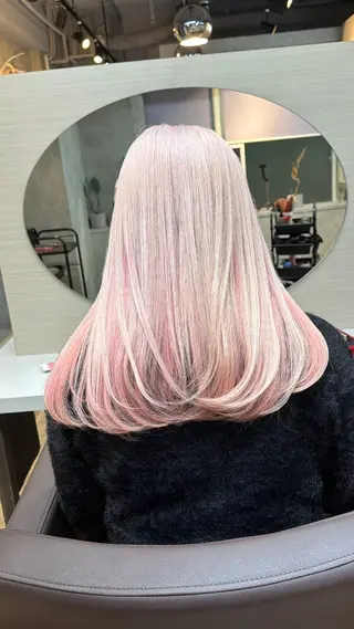 ロング カラー AIRI/難波/ ハイトーン/髪質改善のヘアスタイル