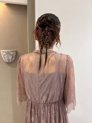 セミロング ヘアアレンジ karin🌛ボブ／ 透明感たっぷりカラーのヘアスタイル