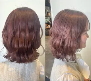 ミディアム カラー 高橋 乙葉のヘアスタイル