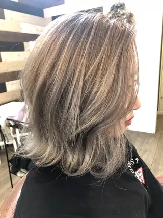 ミディアム カラー パーマ ナガミネアリサ/ 学芸大学/海外ヘアのヘアスタイル