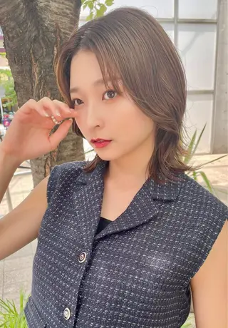 ミディアム カラー 髪質改善 中川 翔のヘアスタイル