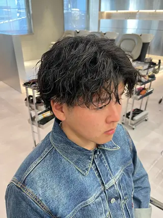 ショート パーマ メンズ soen所属・⚡メンズパーマフ ェードカットTomyのヘアスタイル