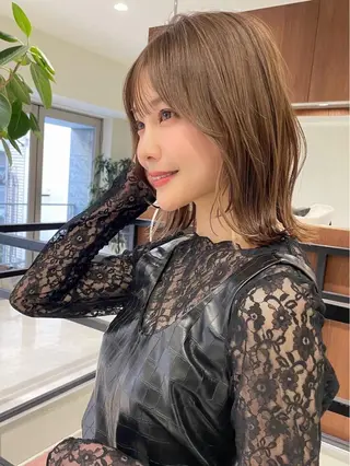 ミディアム カラー JILBLAN京都 ショート/ハイライトのヘアスタイル