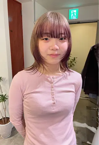 ミディアム カラー さと ちはるのヘアスタイル