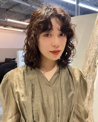 ミディアム パーマ tricca daikanyama所属・縮毛矯正/ボブ/ 🌱長尾朋弥🌱のヘアスタイル