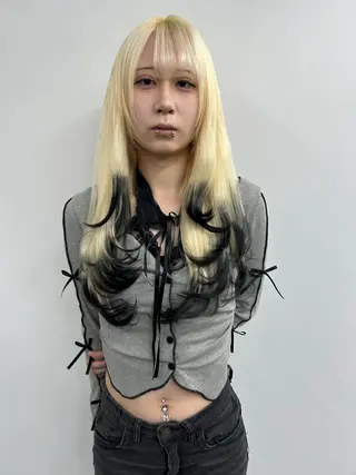 ロング カラー alpha. カラーエクステ下妻のヘアスタイル