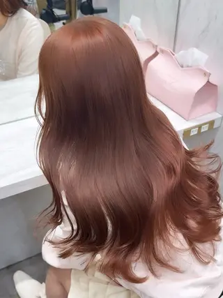 セミロング カラー ダブルカラー 韓国ヘアKYONのヘアスタイル
