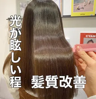 セミロング 髪質改善/shuki 韓国/代表取締役のヘアスタイル