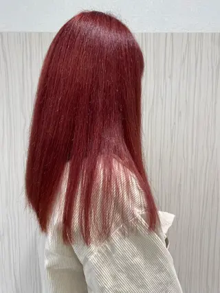 セミロング カラー ヘアアレンジ 🥀暖色韓国ヘア💕 保科侑花のヘアスタイル