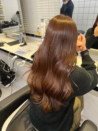 ロング カラー 愛され暖色♥️モテ 艶髪♥️りなのヘアスタイル