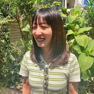 ミディアム ウルフレイヤー エクステ/kokiのヘアスタイル