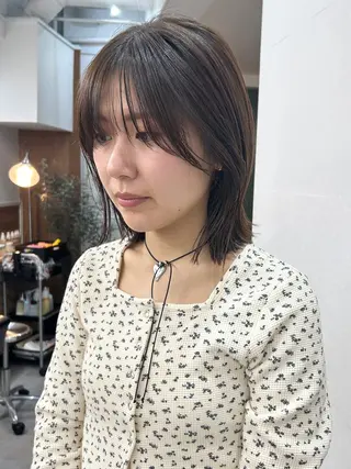 ミディアム カラー レイヤーボブ/ 艶カラー/サナ🌼のヘアスタイル