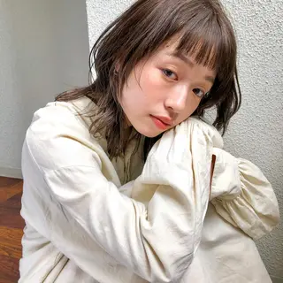 ミディアム カラー 水野 雪 /パーマ/暖色カラーのヘアスタイル