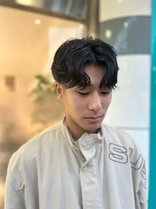 ショート パーマ メンズ メンズパーマ/ ハイトーン/Runoのヘアスタイル