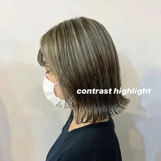 ミディアム カラー yuna/ボブカット /ハイトーンカラーのヘアスタイル