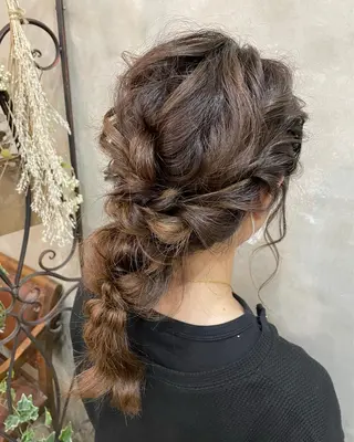 ロング ヘアアレンジ 【ピンク/韓国ヘア/ ヘアセット】亜海のヘアスタイル