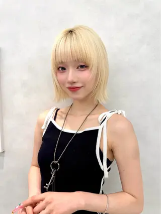 ミディアム ショート/ボブ/ 白髪ぼかし/しんやのヘアスタイル