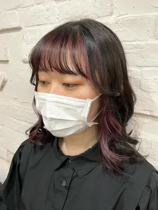 ミディアム カラー 【ピンク/韓国ヘア/ ヘアセット】亜海のヘアスタイル