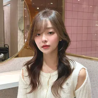 ショート カラー パーマ ヘアアレンジ メンズ キッズ 新宿/小顔レイヤー/ 顔まわり/西慶太朗のヘアスタイル