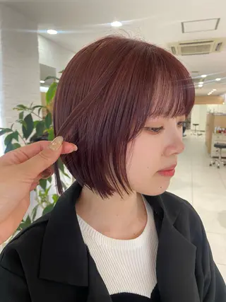 ショート 🍂透明感ベージュ カラー🍂森部杏菜のヘアスタイル