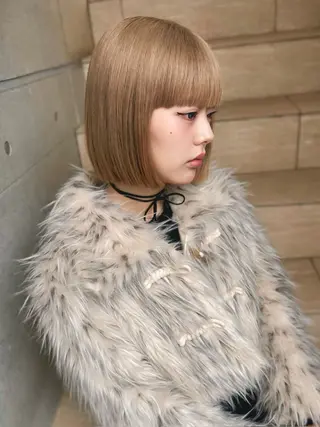 ミディアム まいか🤎髪質改善 ミルクティーボブ🎀のヘアスタイル