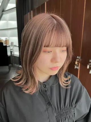 ミディアム カラー le'a所属・谷町/Le'a /竹原しおなのヘアスタイル