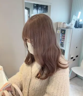 セミロング カラー 🥞ベージュ系カラー 【すずきりほ】🥞のヘアスタイル