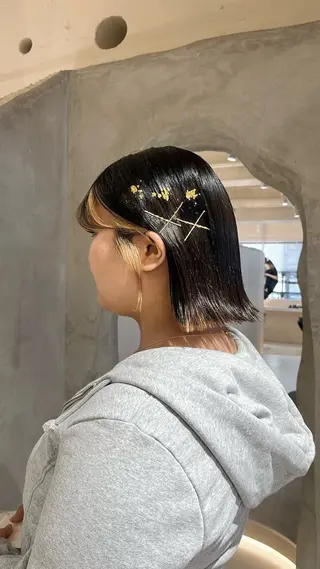 ヘアアレンジ effect横浜所属・切りっぱなしボブ/ 艶カラー/綾莉のヘアスタイル